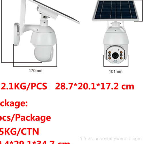 Täysvärinen aurinkoenergian PTZ 4G -turvakamera